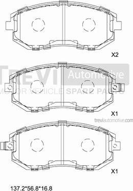 Trevi Automotive PF1205 - Kit de plaquettes de frein, frein à disque cwaw.fr