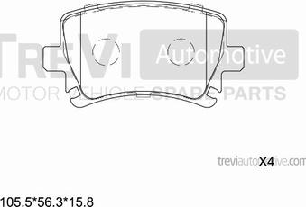 Trevi Automotive PF1203 - Kit de plaquettes de frein, frein à disque cwaw.fr