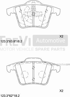 Trevi Automotive PF1202 - Kit de plaquettes de frein, frein à disque cwaw.fr