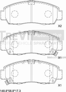 Trevi Automotive PF1219 - Kit de plaquettes de frein, frein à disque cwaw.fr