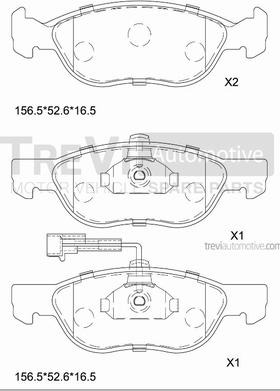 Trevi Automotive PF1211 - Kit de plaquettes de frein, frein à disque cwaw.fr