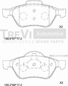 Trevi Automotive PF1289 - Kit de plaquettes de frein, frein à disque cwaw.fr