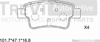 Trevi Automotive PF1284 - Kit de plaquettes de frein, frein à disque cwaw.fr