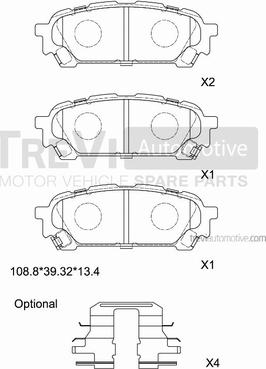 Trevi Automotive PF1286 - Kit de plaquettes de frein, frein à disque cwaw.fr