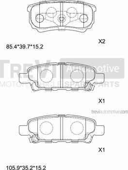 Trevi Automotive PF1280 - Kit de plaquettes de frein, frein à disque cwaw.fr