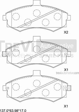 Trevi Automotive PF1281 - Kit de plaquettes de frein, frein à disque cwaw.fr