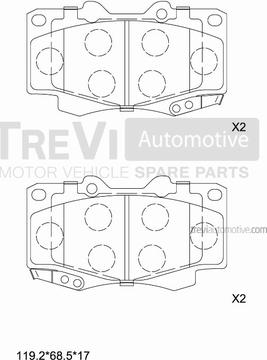 Trevi Automotive PF1283 - Kit de plaquettes de frein, frein à disque cwaw.fr