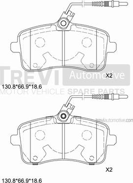 Trevi Automotive PF1239 - Kit de plaquettes de frein, frein à disque cwaw.fr