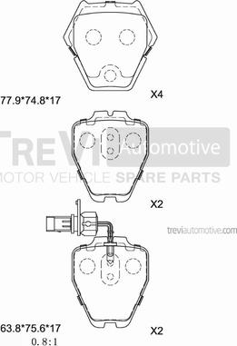 Trevi Automotive PF1234 - Kit de plaquettes de frein, frein à disque cwaw.fr