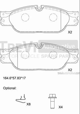 Trevi Automotive PF1235 - Kit de plaquettes de frein, frein à disque cwaw.fr