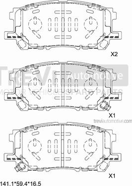 Trevi Automotive PF1236 - Kit de plaquettes de frein, frein à disque cwaw.fr