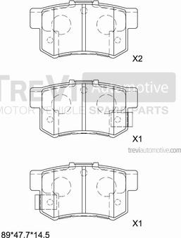 Trevi Automotive PF1224 - Kit de plaquettes de frein, frein à disque cwaw.fr