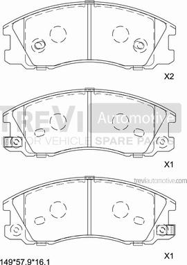 Trevi Automotive PF1220 - Kit de plaquettes de frein, frein à disque cwaw.fr