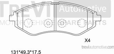 Trevi Automotive PF1228 - Kit de plaquettes de frein, frein à disque cwaw.fr