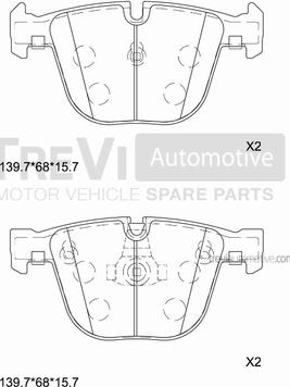 Trevi Automotive PF1222 - Kit de plaquettes de frein, frein à disque cwaw.fr