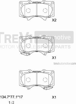 Trevi Automotive PF1227 - Kit de plaquettes de frein, frein à disque cwaw.fr