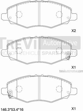 Trevi Automotive PF1279 - Kit de plaquettes de frein, frein à disque cwaw.fr