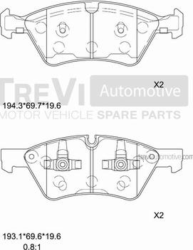 Trevi Automotive PF1275 - Kit de plaquettes de frein, frein à disque cwaw.fr