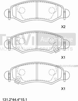 Trevi Automotive PF1270 - Kit de plaquettes de frein, frein à disque cwaw.fr