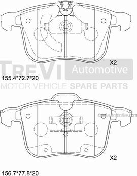 Trevi Automotive PF1278 - Kit de plaquettes de frein, frein à disque cwaw.fr