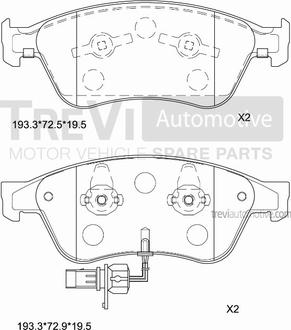 Trevi Automotive PF1277 - Kit de plaquettes de frein, frein à disque cwaw.fr