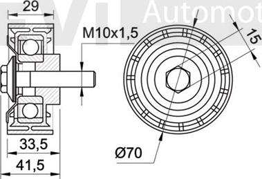 Trevi Automotive TA1518 - Poulie renvoi / transmission, courroie trapézoïdale à nervures cwaw.fr