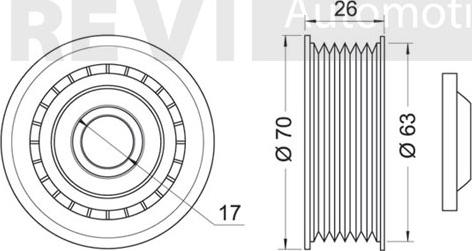 Trevi Automotive TA1829 - Poulie renvoi / transmission, courroie trapézoïdale à nervures cwaw.fr