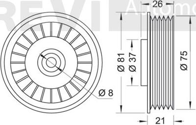 Trevi Automotive TA1201 - Poulie renvoi / transmission, courroie trapézoïdale à nervures cwaw.fr