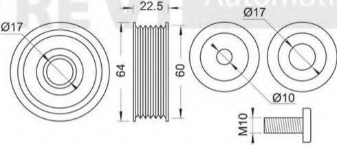 Trevi Automotive TA1786 - Poulie renvoi / transmission, courroie trapézoïdale à nervures cwaw.fr