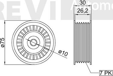 Trevi Automotive TA2148 - Poulie renvoi / transmission, courroie trapézoïdale à nervures cwaw.fr