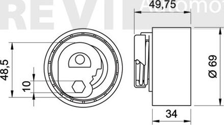 Trevi Automotive TD1521 - Poulie-tendeur, courroie de distribution cwaw.fr