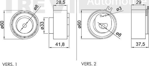 Trevi Automotive TD1005 - Poulie-tendeur, courroie de distribution cwaw.fr