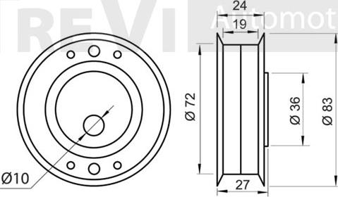 Trevi Automotive TD1028 - Poulie-tendeur, courroie de distribution cwaw.fr