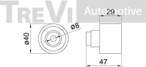 Trevi Automotive TD1751 - Poulie renvoi / transmission, courroie de distribution cwaw.fr