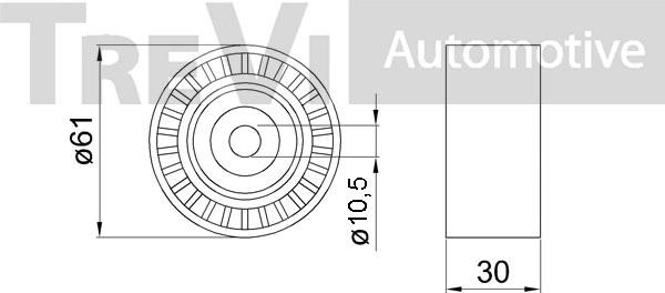 Trevi Automotive TD1761 - Poulie renvoi / transmission, courroie de distribution cwaw.fr