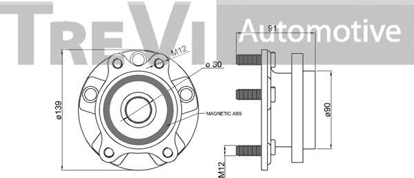 Trevi Automotive WB1072 - Kit de roulements de roue cwaw.fr