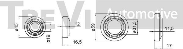 Trevi Automotive WB1808 - Kit de roulements de roue cwaw.fr