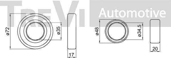 Trevi Automotive WB1395 - Kit de roulements de roue cwaw.fr