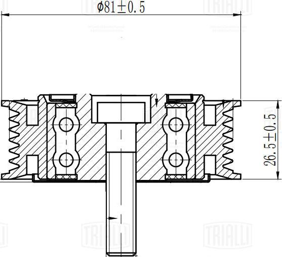 Trialli CM 5519 - Poulie renvoi / transmission, courroie trapézoïdale à nervures cwaw.fr