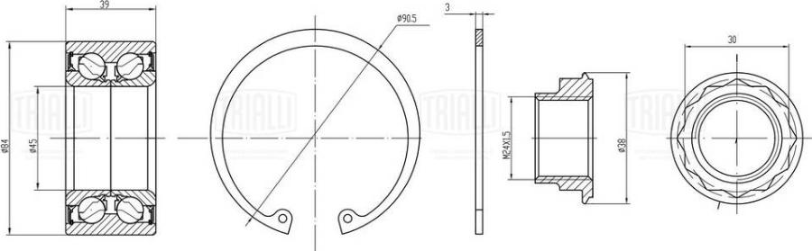 Trialli CS 1579 - Kit de roulements de roue cwaw.fr