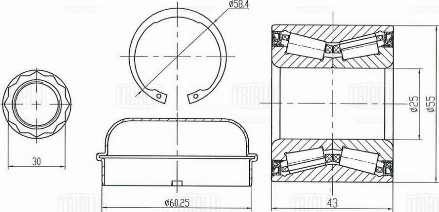 Trialli CS 1571 - Kit de roulements de roue cwaw.fr