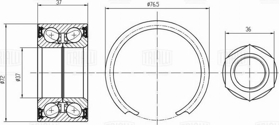 Trialli CS 1675 - Kit de roulements de roue cwaw.fr