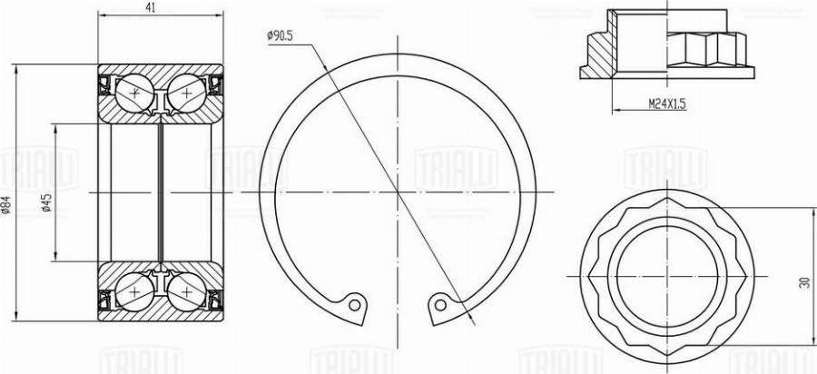 Trialli CS 2677 - Kit de roulements de roue cwaw.fr