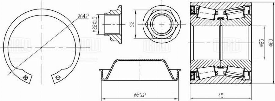 Trialli CS 2081 - Kit de roulements de roue cwaw.fr