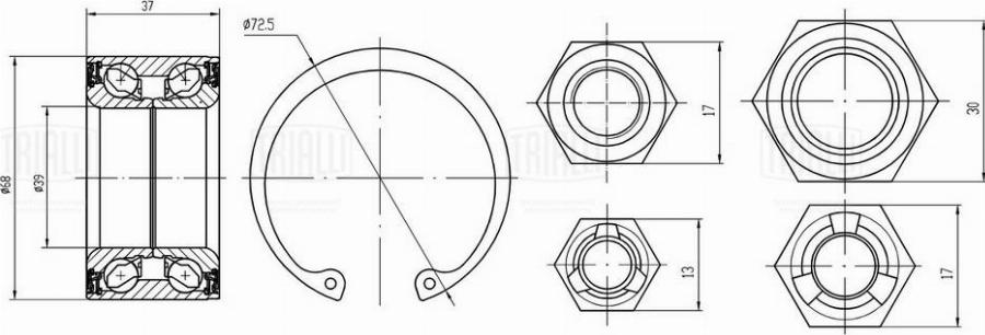 Trialli CS 2028 - Kit de roulements de roue cwaw.fr