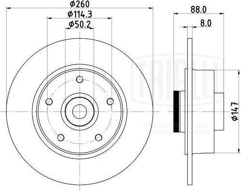 Trialli DF 095113 - Disque de frein cwaw.fr