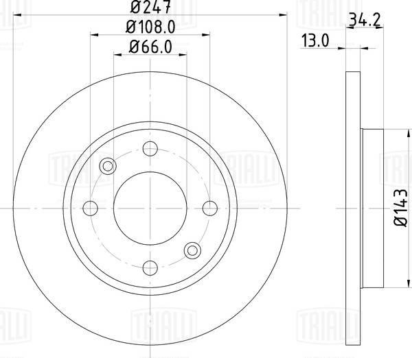 Trialli DF 095209 - Disque de frein cwaw.fr