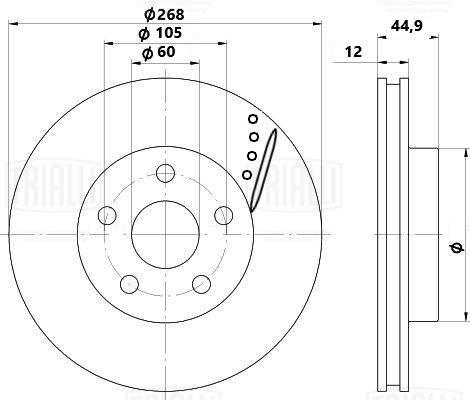 Trialli DF 2253s - Disque de frein cwaw.fr