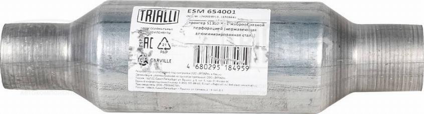 Trialli ESM 654001 - Silencieux central, universel cwaw.fr