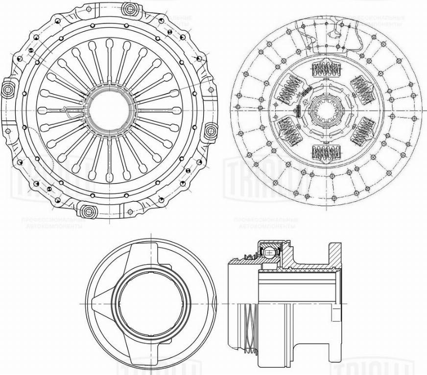 Trialli FR 824 - Kit d'embrayage cwaw.fr